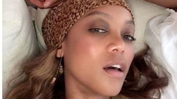 tyra naked|Tyra Banks stuns in barely there photos in her bed